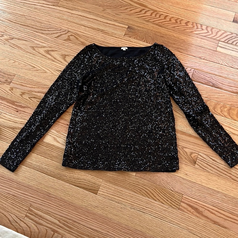 Jcrew glimmer long sleeve tee